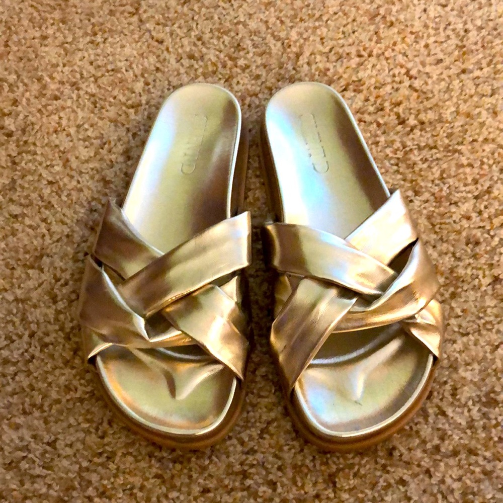 From Anthropology Gold sandals